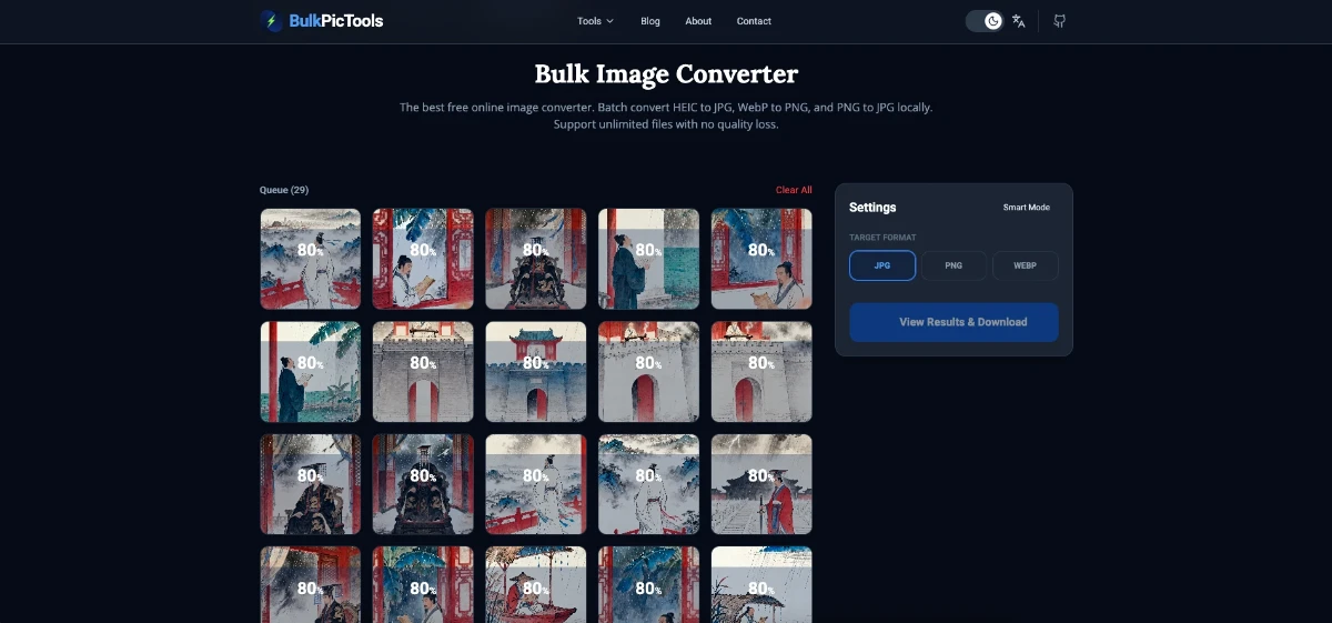 Screenshot of dragging HEIC files into BulkPicTools