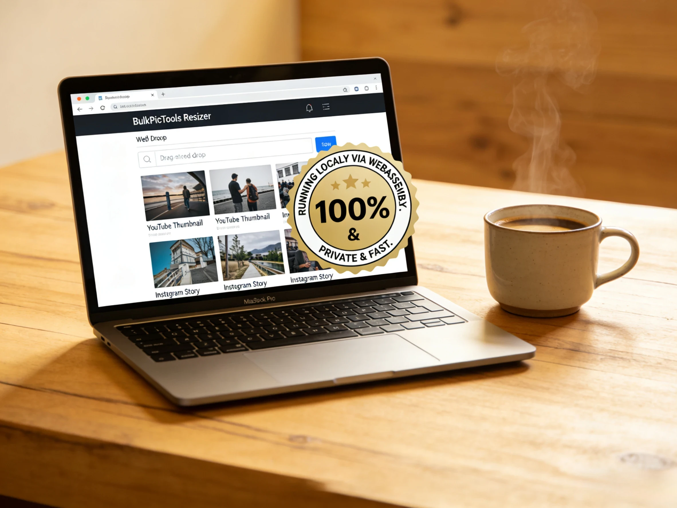 BulkPicTools interface running locally via WebAssembly