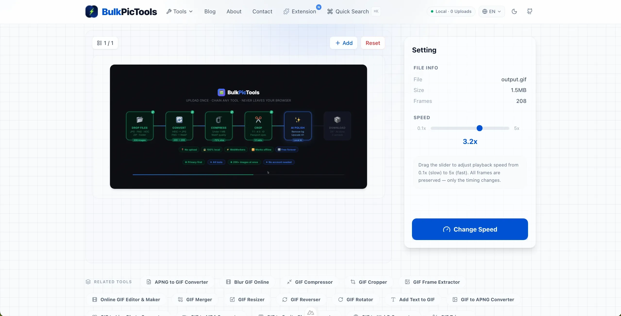 Adjust GIF speed with the slider control