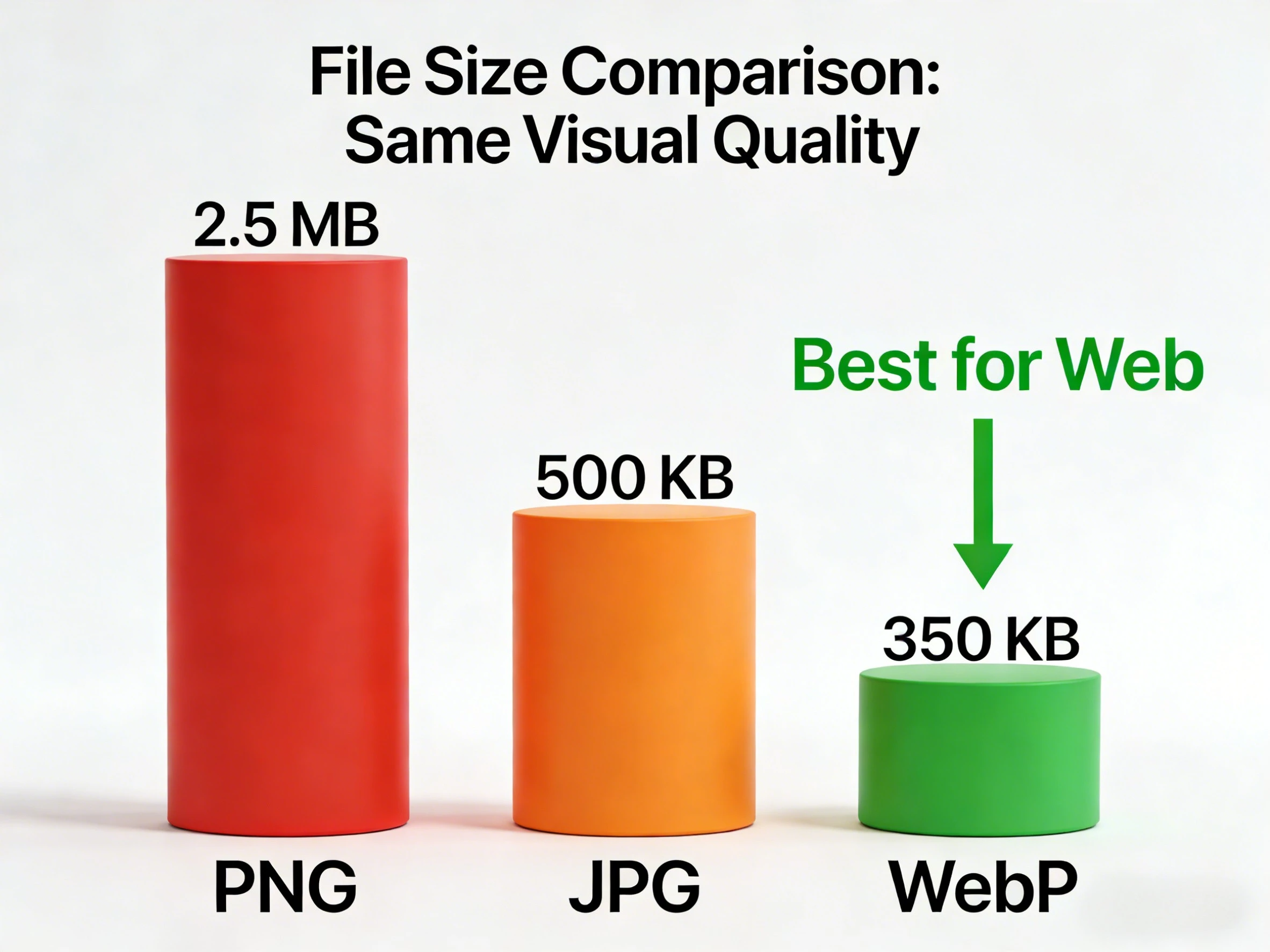 Chart comparing PNG vs JPG vs WebP file sizes